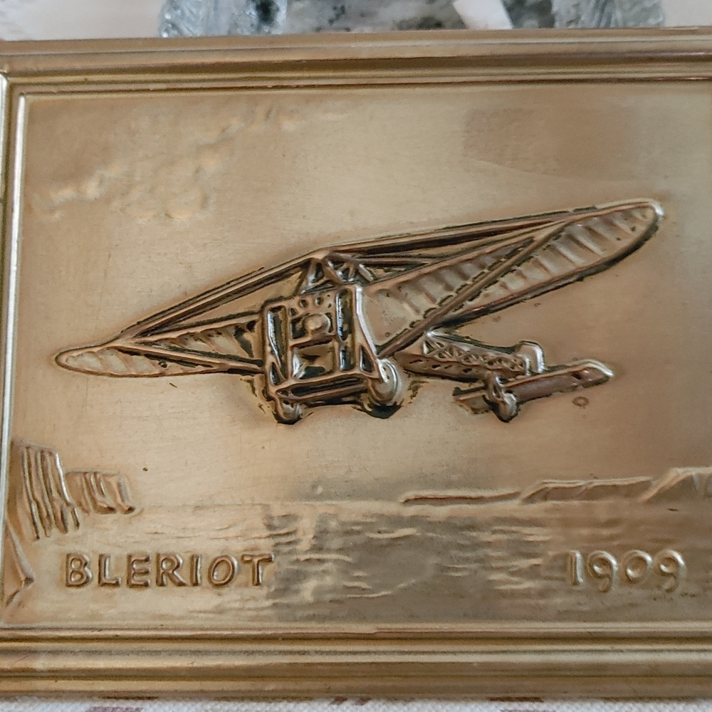 Wall Art Brass Plaque Bleriot  Monoplane 1909 6x4 1/2 inch
